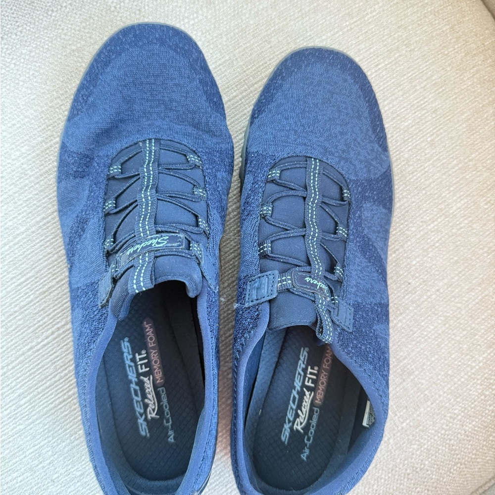 Skechers Navy Relaxed Fit Sneakers